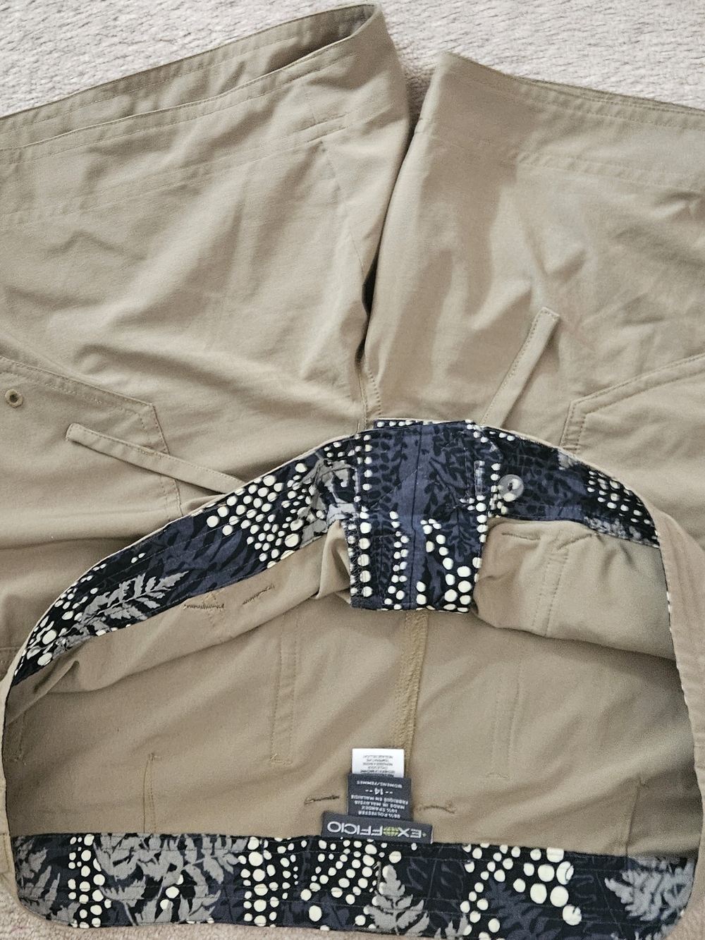 Exofficio Khaki Cargo Pants Size 14 - Picture 4 of 8